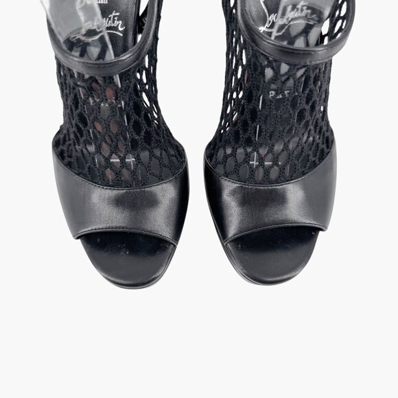 Christian Louboutin Plougesta Alta Black Fishnet Platform Pump Heel Size 38 US 8 - Picture 4 of 15